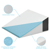 Touchutopia Bed Wedge Pillow for Sleeping, 10" 24" 24" Triangle Pillow Wedge, Cooling Memory Foam Top, Elevated Support Wedge Pillow - Removable Washable Cover