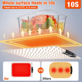 Food Warming Mat, Large Electric Warming Tray with 7 Temperature Settings 2-12H Timer and Child-Lock Fast Full Surface Heating Roll Up Food Warmers for Parties Buffet Gatherings Countertop