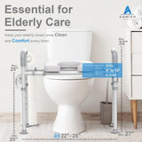 Agrish Raised Toilet Seat with Handles - FSA/HSA Eligible Cozy Padded Elevated Medical Toilet Seat Risers for Seniors, 350lb Adjustable Handicap Toilet Riser - Gray