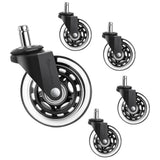 Gamma Office Chair Wheels Black, Pack of 5, 7/16 x 7/8 Inch – Heavy Duty Chair Wheels Replacement for Scratch-Free, Smooth & Silent Rolling – Suitable for Floors & Carpet