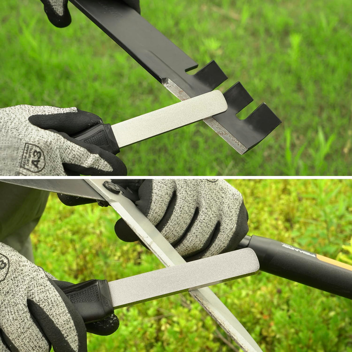 SHARPAL 121N Dual-Grit Diamond Sharpening Stone File Garden Tool Knife Sharpener Coarse 325 / Extra Fine 1200 Grit for Lawn Mower Blade, Axe, Hatchet, Hedge Shears, Chisels, Drills Gifts for Men
