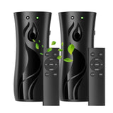 2-Pack Automatic Air Freshener Spray Dispenser with Remote Control,Wall Mounted/Free Standing for Commercial Use,Multiple Time Scent/Mist Release Settings for Room/Restroom (Black, Standard)