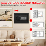 1.2 Cubic Feet Small Fire Safe Box for Home, Fireproof Lock Box, Security Money Safe with Digital Keypad, Spare Keys and Removable Shelf, Personal Home Safes for Money, Jewelry, ID Documents