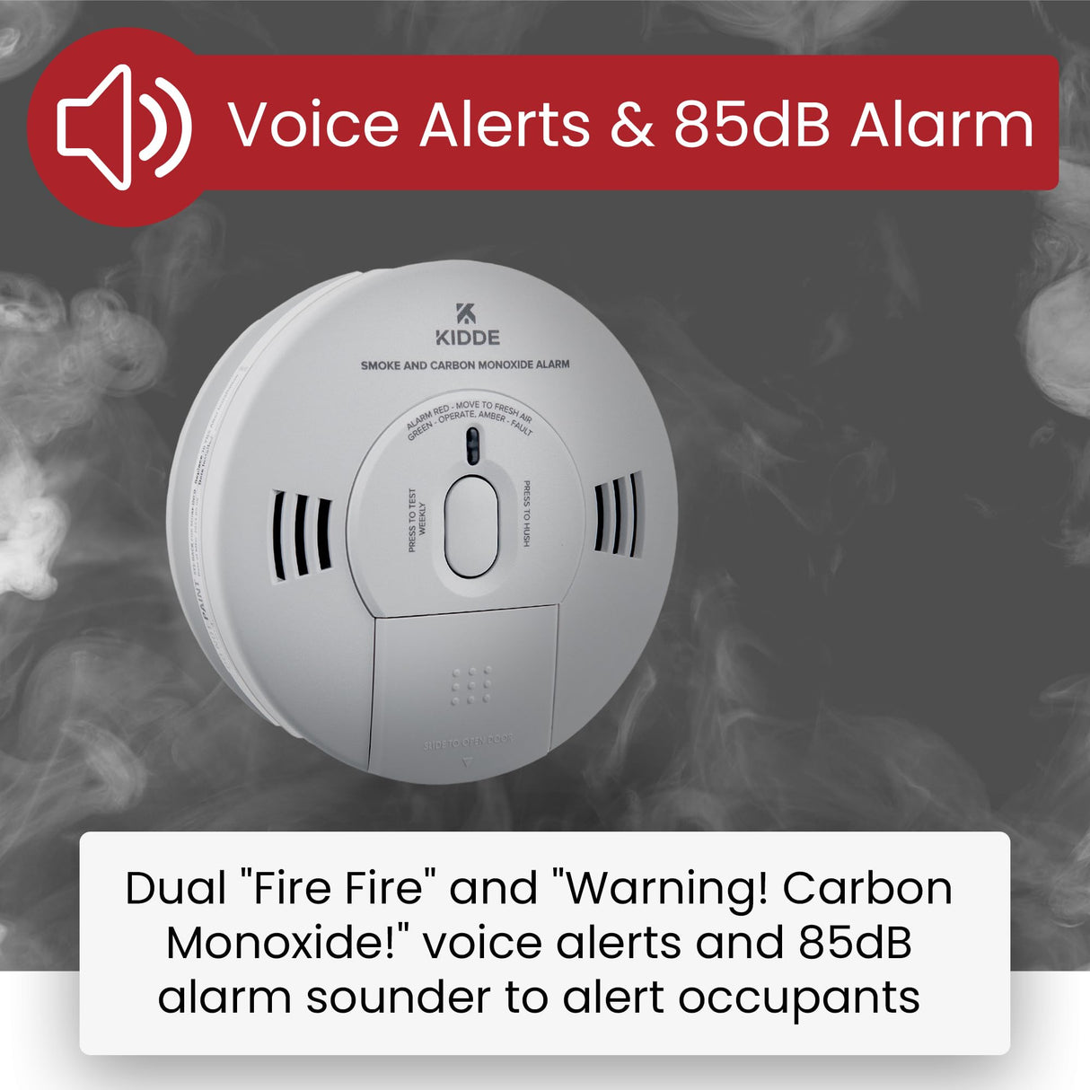 Kidde 10SCO Combination Smoke and Carbon Monoxide Alarm with Voice Notification