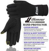 2-Pairs Pack Copper Full Finger Compression Gloves, Copper Arthritis Gloves for Women & Men Relieve Pain from Arthritis Pain, Swelling and Rheumatoid, and Everyday Hands Support (Small (Pack of 2))