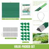 36 Pack Garden Hoops with 10x20 Ft Netting for Raised Beds, 18 Clips