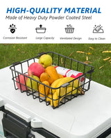 Wire Basket for Ninja FrostVault Hard Cooler & Wheeled Cooler - Heavy-Duty Organizer Rack for Efficient Storage, Dry-Goods Basket for Perfect for Camping Trips or Outdoor Parties, Black(L)