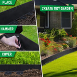 Hugeleaf Landscape Edging Kit Garden Edging 40 Ft with 48pcs Spikes