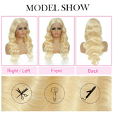 BOTNNS 28 Inch 613 13x6 Lace Front Wig Human Hair 200 Density Blonde Wig Human Hair 613 Body Wave Blonde HD Lace Front Wigs Human Hair Pre Plucked 613 Lace Frontal Wigs