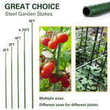 Sprigra Plant Stakes 57 inch, Approx 5ft Steel Garden Stakes 25 Pack, Sturdy Plant Support for Climbing Plants, Tomatoes, Beans, Cucumbers, Peppers, Flowers, Strengthen and Stem Grow Better