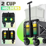 360LBS Collapsible Wagon Cart Foldable Heavy Duty, Shopping Cart with Brake