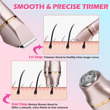 Bikini Trimmer for Women 2-in-1 – Rechargeable Electric Razors for Women, Painless Electric Shaver for Bikini, Underarm, Legs, Arms – IPX7 Waterproof, Compact Travel Design