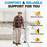 Toilet Safety Rails (380 lb) - Heavy Duty Stainless Steel Toilet Safety Frame with Handles - Adjustable Medical Toilet Stand Alone Support for Elderly Seniors Handicap & Disabled - Fits Most Toilets