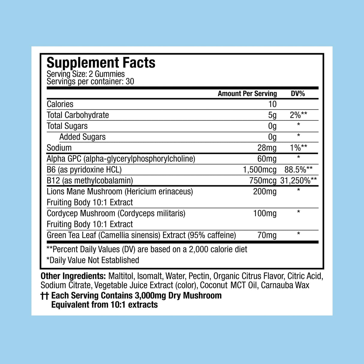 Plant People WonderFocus Mushroom Gummies with Lion’s Mane & Cordyceps - Nootropic Brain Supplement Boosts Memory, Focus, Energy & Mood in Adults | No Sugar, 100% Vegan, Citrus Flavor, 60 Count