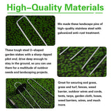 100Pcs Garden Stakes Staples + 100Pcs Gasket, Bakulyor 6 Inch Lawn Landscape Staples 11 Gauge U Shaped Galvanized Landscape Pins, Heavy Duty Yard Ground Pin for Weed Barrier Sod Fabric Decorations