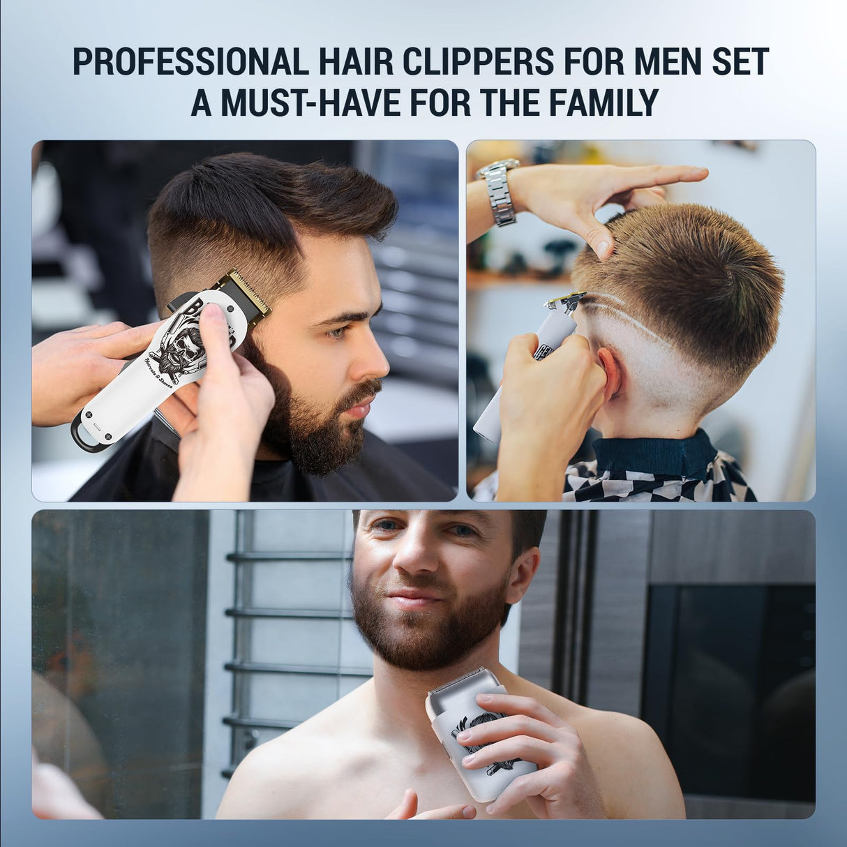BESTBOMG Hair Clippers for Men Professional, Beard Trimmer Kits & Sets, Electric Shavers, Hair Clippers & Trimmer Ceramic T-Blade, for Barber, for Gifts