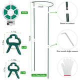 Unves 6 Pack Peony Cage, 32" x 13" Half Round Metal Plant Support Stakes