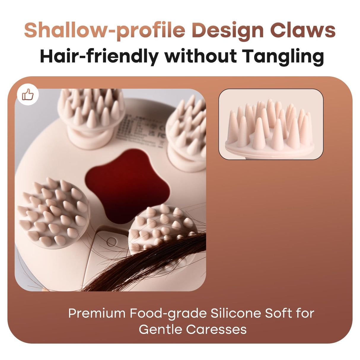 arboleaf Electric Scalp Massager Head Massager Scalp Stress Relax, 5 in 1 Kneading 128 Massage Nodes, Waterproof Hair Massage with 8 Removable Claws Cat Scratcher