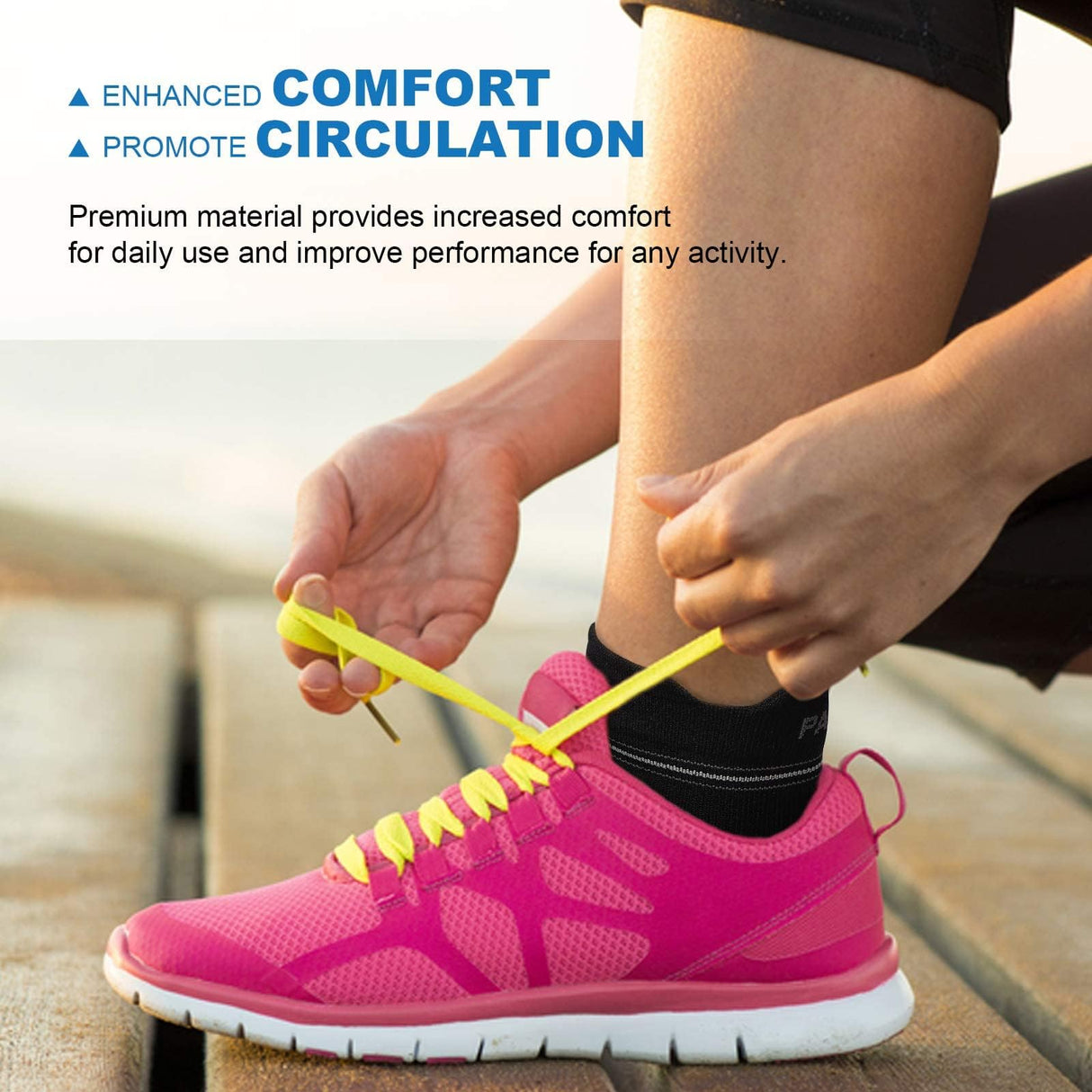 Plantar Fasciitis Sock (6 Pairs) for Men and Women, Compression Foot Sleeves with Arch and Ankle Support (Black, Nude, Navy, Small)