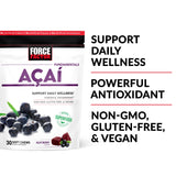 Force Factor Acai Soft Chews for Immune Support, Oxidative Stress Defense, and Daily Wellness, Superfood and Antioxidants Supplement, Non-GMO, Gluten-Free, and Vegan, Acai Berry Flavor, 30 Soft Chews