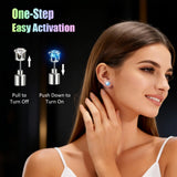 LED Light Up Earrings, LED Studs Earrings Party Flashing Blinking Stainless Steel Earring - 5 Pairs Glow Stud Earrings Halloween Christmas Gifts for Women Men Girlfriend Boyfriend, Mixed Color