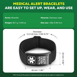 Upgraded Medical Bracelets Men Women with QR Code Medical Alert ID Bracelet