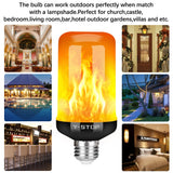 Y-STOP Halloween Decorations Upgraded LED Flame Light Bulbs, 4 Modes Flickering Light Bulb with Upside Down Effect, E26 Base Flame Bulb for Halloween Lights, Christmas Decoration, Party Decor (2 PCS)