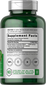 Horbäach Moringa Oleifera | 6000mg | 300 Powder Capsules | Non-GMO and Gluten Free Extract Formula | Complete Green Superfood