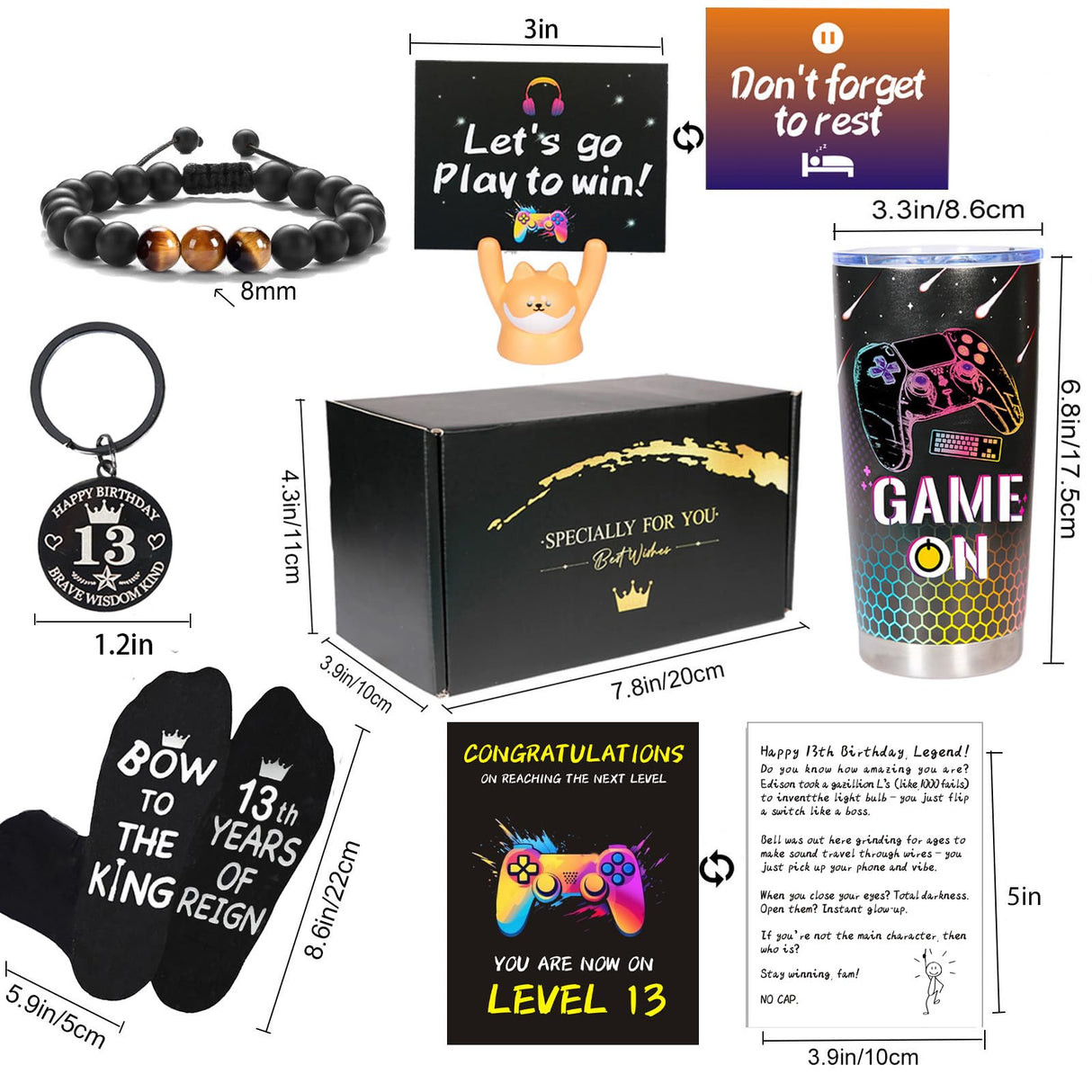 Carselage 13 Year Old Boy Gifts, 13th Birthday Gifts Decorations for Son, Gamer Gifts for Teenage Boy, Christmas Gift for Kids, Nephew, Grandson, Brother