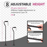 LIXIANG Walking Cane 3 in1 - Adjustable Lightweight Walking Sticks from 29-37 Inches,Balancing Mobility Aid for Men and Women