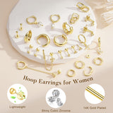 Turandoss 13 Pairs Gold Hoop Stud Earrings for Women