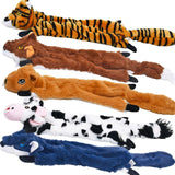 SHARLOVY Dog Squeaky Toys 5 Pack, Pet Crinkle Toy No Stuffing Animals Plush