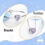 DALARAN Birthstone Charms for Pandora Bracelet 925 Sterling Silver Heart Bead Happy Birthday Present for Women (Jun Birthstone Charm-box)