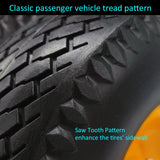Flat Free 4.10/3.50-4 Tire with 3/4 & 5/8 Axle Bore, 3.5” Center Hub 10 inch Solid Tire Replacement for Hand Truck/Wagon/Garden Cart/Wheelbarrow/Dolly(Set of 2)