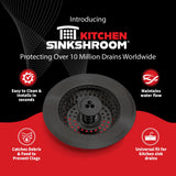 Kitchen SinkShroom Clog-Free Kitchen Sink Drain Strainer with Stopper - Sink Protector for Kitchen Sink, Stainless Steel, Matte Black