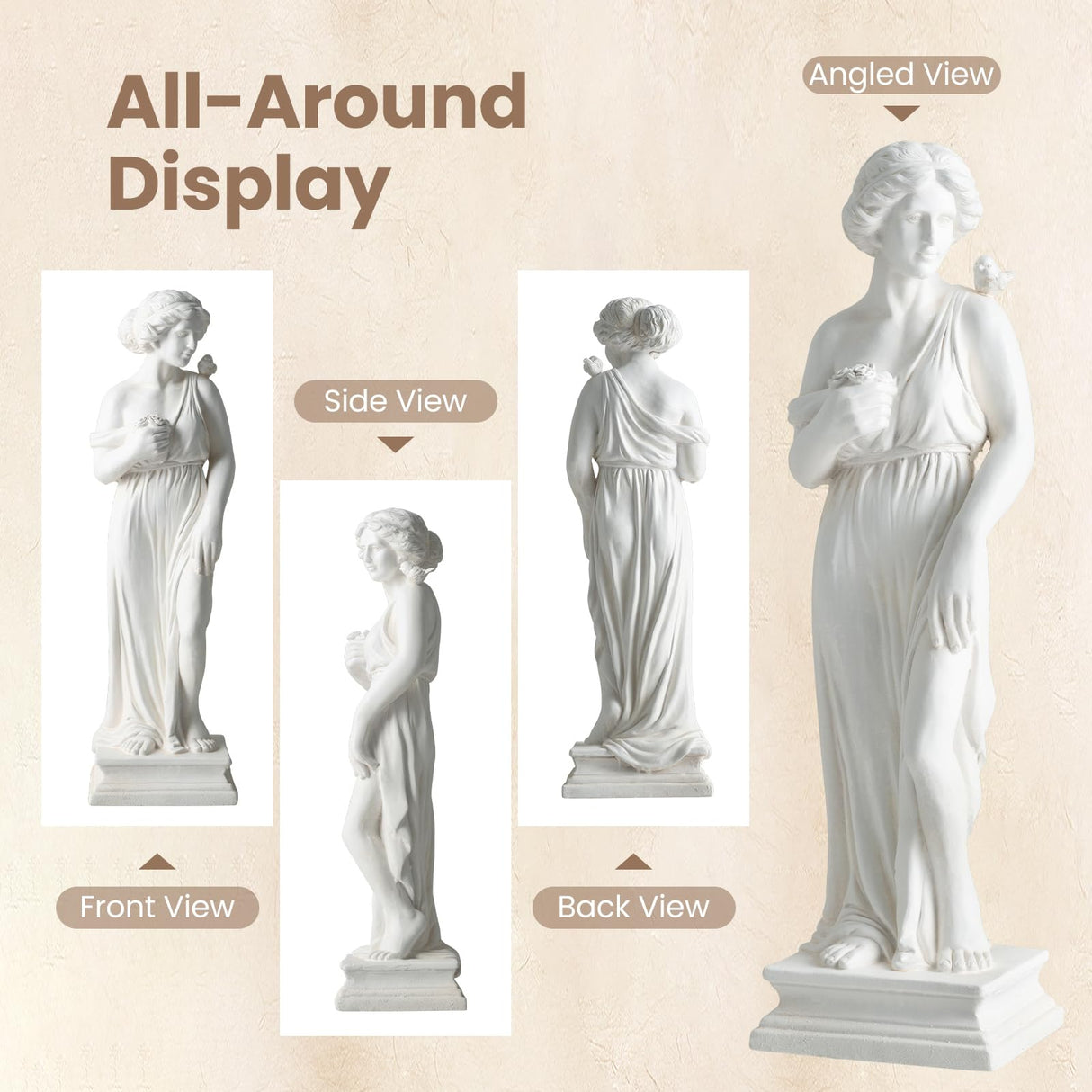 Giantex 31.5" Greek Goddess Statue, Roman Style Outdoor Garden Statue