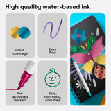 ARTISTRO 24 Metallic Dual Tip Brush + Fine Acrylic Paint Markers - Easy for All Ages & Levels Paint Pens for Fabric, Rock, Glass, DIY - Halloween Pumpkin Painting Kit, Art Supplies, Christmas Gift