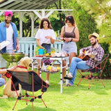 Sportneer Folding Table: Adjustable Height Camping Essentials 23.6" L x 15.7" W 3 Height with Mesh Layer - Compact & Portable Small Folding Table for Outdoor Camp Garden Picnic BBQ Dining Cooking