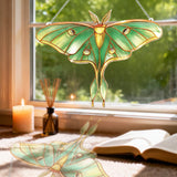 Stained Glass Window Hanging, Luna Moth Suncatcher for Window Decor, Gift for Women Mom Grandma and Art Lover, Ideal Gifts, Elegant Home Decor 5.8x7.3 Inch, Garden, Patio