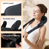 KNQZE Neck Massager with Heat, Deep Tissue 4D Expert Kneading Massager, Shiatsu Neck and Shoulder Massage Pillow for Trapezius, Back and Leg Pain Relief, FSA/HSA Eligible, Gifts for Mom Dad