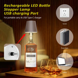 Hoide 2025 New Wireless Bottle Lamp - LED Bottle Lights for Liquor & Wine Bottles, Cordless Lampshade, Whiskey Bottle Top Light, Bottle Stopper Night Light Kit, Rechargeable 3-Tone Touch-Dimmable