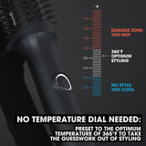 ghd Rise Volumizing Hot Hair Brush ― Professional Volumizing Hot Hair Brush for Dry Hair for Maximum Lift with Safer-for-Hair Optimum Styling Temperature ― Black