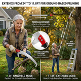 RISETEX Pole Saws for Tree Trimming 11.8 FT, Manual Pruning Saw