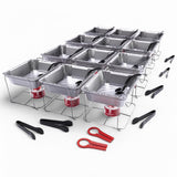 Alpha Living 12 Pack - Disposable Chafing Dish Buffet Set, Welded Body Food Warmers for Parties, 2hr Fuel Cans Complete Set, Half Size Pans, Warming Trays