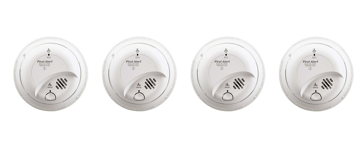 First Alert BRK SC-9120B xrHsEW Hardwired Smoke and Carbon Monoxide Alarm with Battery Backup, 4 Units