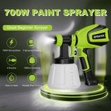 VONFORN Paint Sprayer, HVLP Spray Gun with Cleaning & Blowing Joints, 4 Nozzles and 3 Patterns, Easy to Clean, for Furniture, Cabinets, Fence, Walls, Door, Garden Chairs etc. VF803 VF803 Dark Green