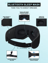 LC-dolida Sleep Headphones, 3D Sleep Mask Bluetooth Wireless Music Eye Mask, Sleeping Headphones for Side Sleepers Sleep Mask with Bluetooth Headphones Ultra-Thin Stereo Speakers Perfect for Sleeping