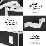 Premium Wrapping Paper Organizer Storage | Gift Wrap Holder With Extra Pockets for Christmas Decorations, Reinforced Handles, Heavy Duty, Ultra-Durable, Tear-Proof Fabric - Fits Up to 27 Rolls (Black)