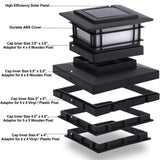 Dynaming 8 Pack Solar Post Cap Lights Outdoor with Flickering Flame Light, Fence Post Solar Lights Fit for 4x4 5x5 6x6 Vinyl/Wooden Posts, High Brightness SMD LED Lighting Decor for Garden Deck Patio