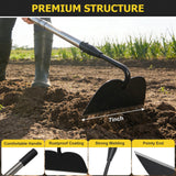 Draw Hoe Garden Tool, Heavy Duty Garden Hoes for Weeding Stainless Steel Long Handle, Easy Stand Up Scraping Weeder Tool for Garden, 63inch Adjustable Weed Hoe with 7-inch Wide Welded Blade